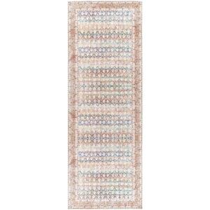 Fitzgerald Multicolor 3 ft. x 10 ft. Traditional Indoor Runner Machine-Washable Area Rug