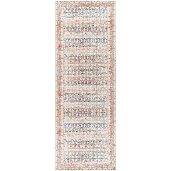 Fitzgerald Multicolor 3 ft. x 7 ft. Traditional Indoor Runner Machine-Washable Area Rug