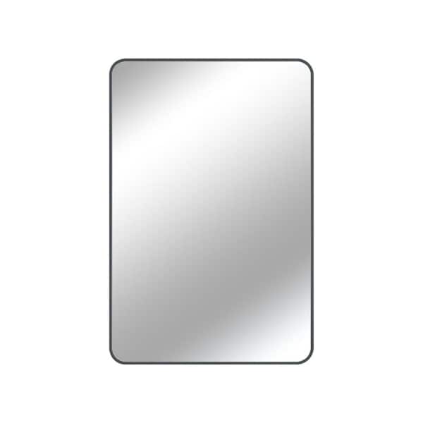 HOMEIBRO 60 in. W x 36 in. H Rectangle Aluminum Framed Wall Bathroom Vanity Mirror in Matte Black