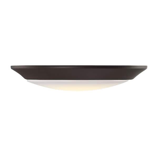 Savoy House 7.48 in. Bronze Integrated LED Flush Mount Disc Light