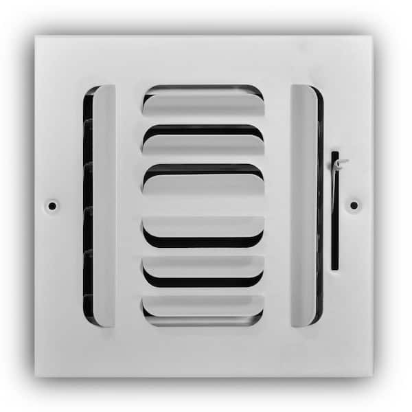 Everbilt 6 in. x 6 in. 4-Way Steel Fixed Curved Blade Wall/Ceiling Register in White