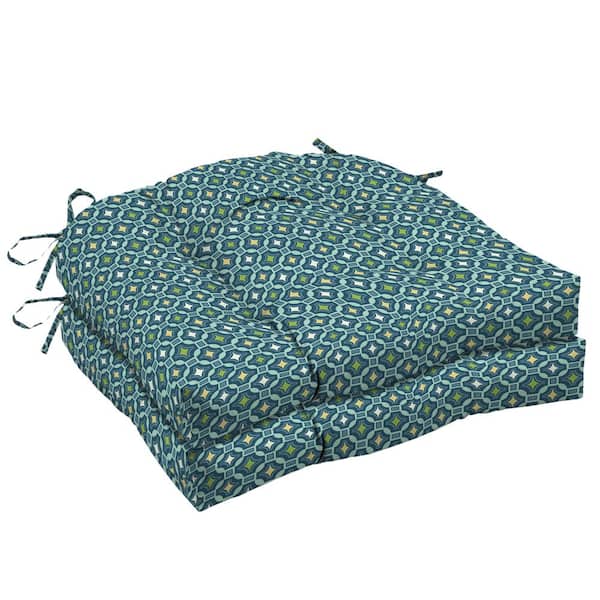 ARDEN SELECTIONS 20 in. x 18 in. Alana Tile Rectangle Outdoor Seat Cushion (2-Pack)