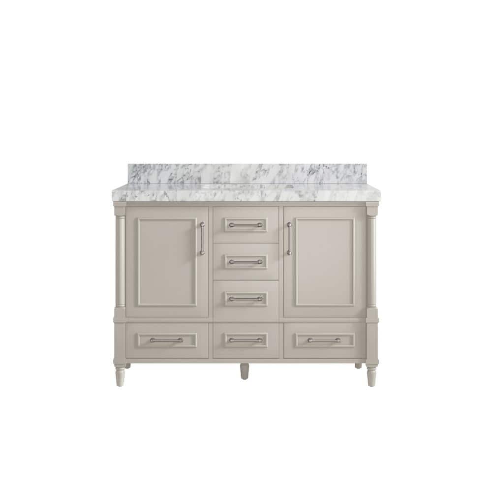 Hudson 48 in. W x 22 in. D x 36 in. H Single Sink Bath Vanity in Fine Grain with 2 in. Carrara Marble Top price history on PriceWatchPro