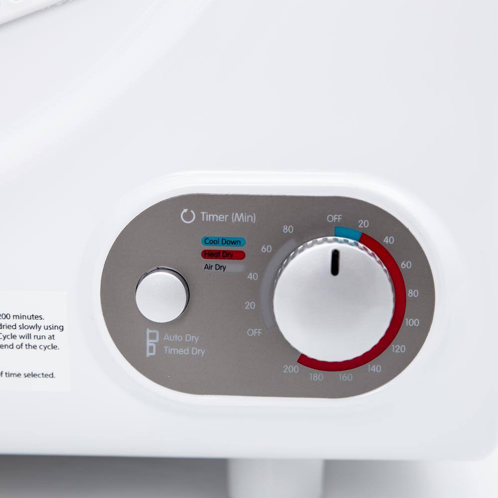 Compact White Stainless Steel Portable Electric Dryer, 2.6 cu. ft.