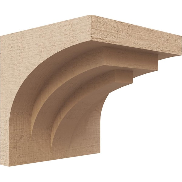 Ekena Millwork 5 in. x 5 in. x 5 in. Series 1 Wide Rockford Rough Cedar Woodgrain Timberthane Polyurethane Corbel, Primed Tan