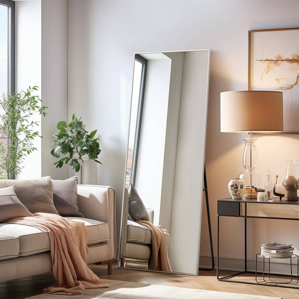 21 in. W x 64 in. H Metal Framed Full Length Mirror Wall Mounted Free Stand