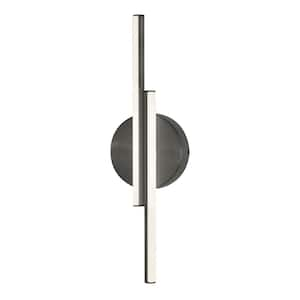 Ella 2-Light Black Wall Sconce with Frosted Acrylic Shade