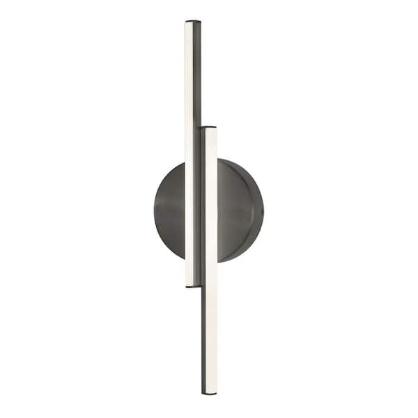 AFX Ella 2-Light Black Wall Sconce with Frosted Acrylic Shade