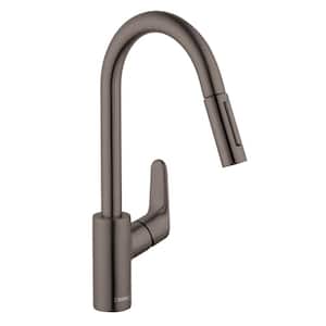 Focus Single-Handle Pull Down Sprayer Kitchen Faucet with QuickClean in Brushed Black Chrome