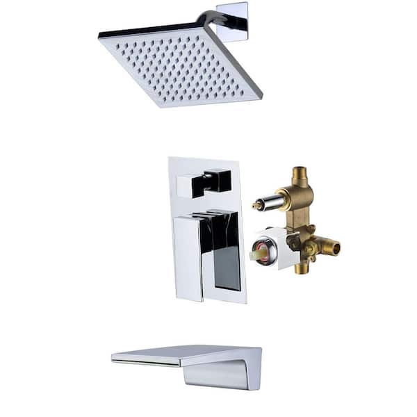 1-Handle 1-Spray Tub and Shower Faucet 1.8 GPM in Chrome (Valve Included)