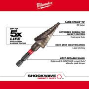 SHOCKWAVE 3/16 in. - 3/4 in. #3 Impact-Rated Titanium Step Drill Bit (10-Steps)