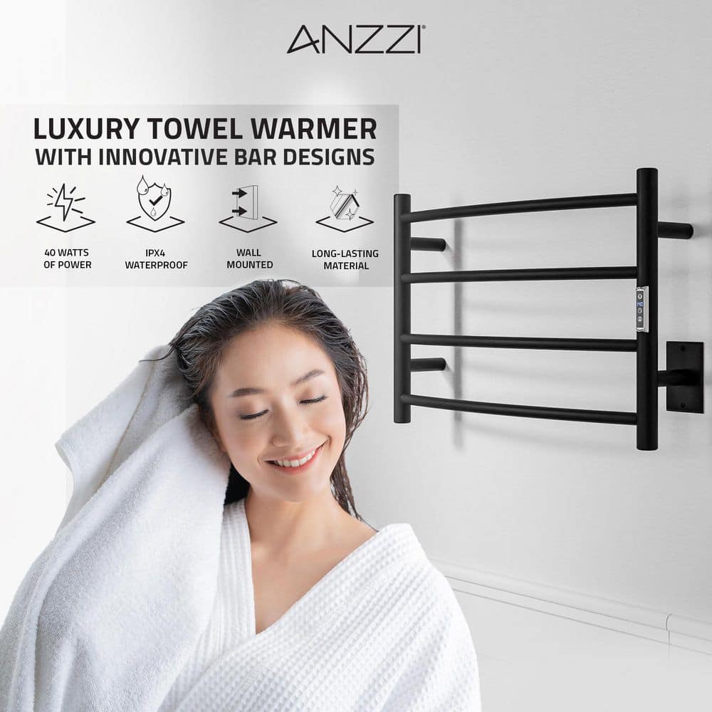 Matte Black Stainless Steel Wall Mounted Towel Warmer