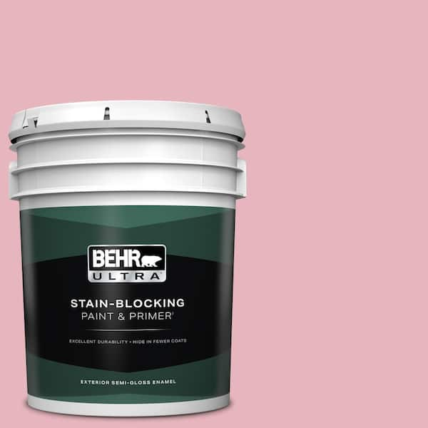 BEHR ULTRA 5 gal. #110C-2 Colonial Rose Semi-Gloss Enamel Exterior Paint & Primer