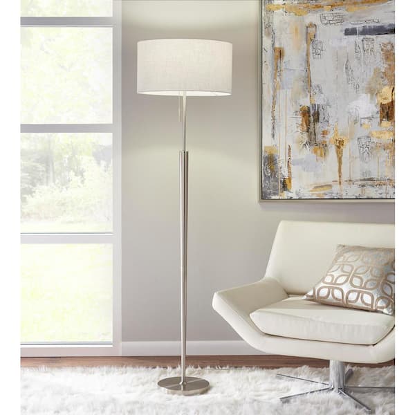 Hampton Bay 65 in. Brushed Nickel Floor Lamp