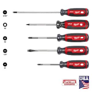 Screwdriver Kit with Square Tips and Cushion Grip (5-Piece)