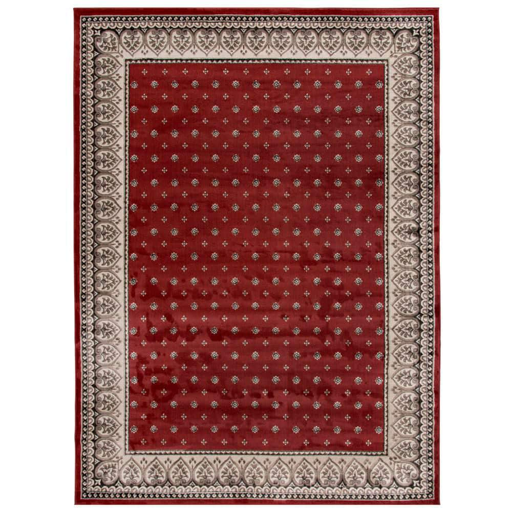 Kurdamir Fleur De Lis 8 ft. x 11 ft. Cinnabar/Navajo White Area Rug price history on PriceWatchPro