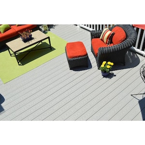 15/16 in. x 5-1/4 in. x 12 ft. Gray Square Edge Capped Composite Decking Board
