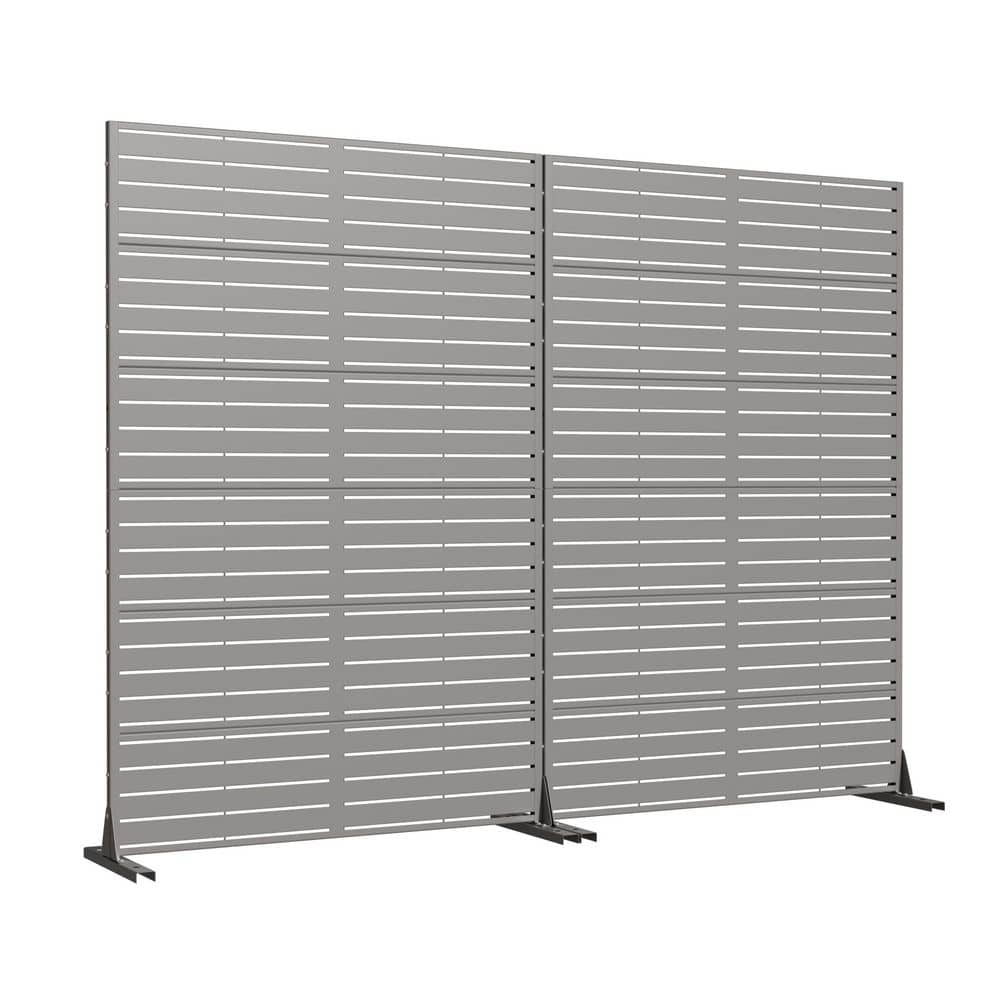 16 in. L x 72 in. H x 47 in. W Galvanized Metal Outdoor Privacy Screens Garden Fence Louvered in Gray(Set of 2) price history on PriceWatchPro