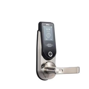 Zinc Silver Smart Lock Entry Door Lever with Hybrid Biometric Technology