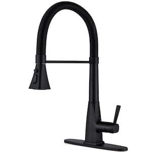 Single Handle Pull Down Sprayer Kitchen Faucet with Advanced Spray, Pull Out Sprayer in MatteBlack Stainless