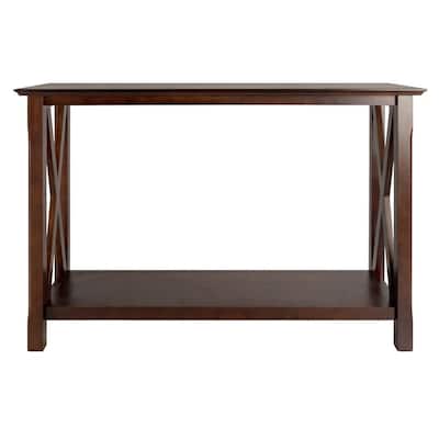 Xola 45 in. Cappuccino Standard Rectangle Wood Console Table with Storage