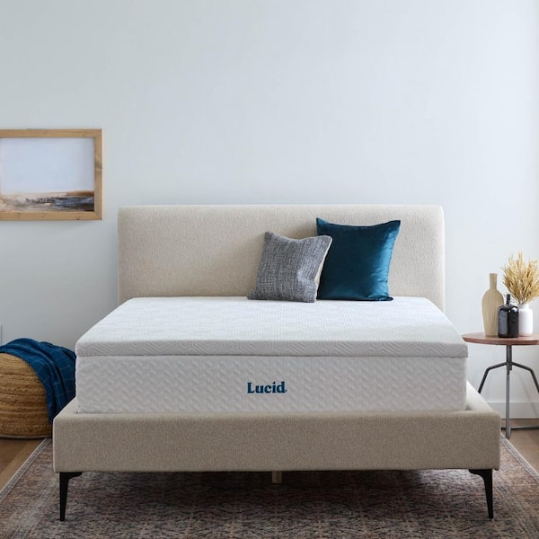 Lucid Comfort Collection 2 in. Full Lavender and Gel Memory Foam ...