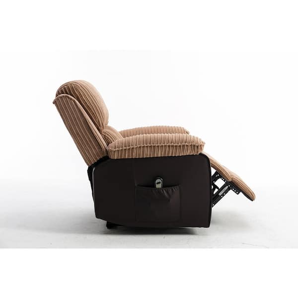 Z-joyee Brown Fabric Recliner Chair Single Recliner Rocking Sofa
