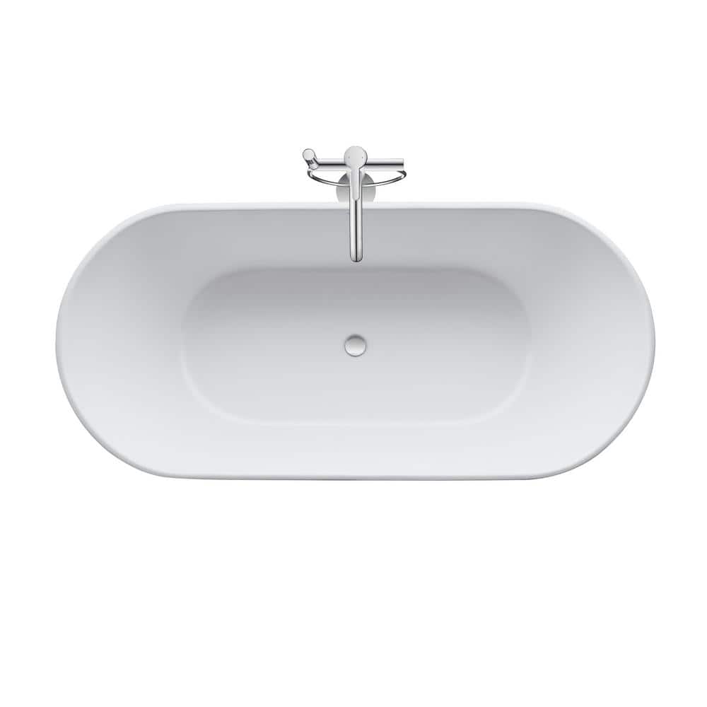 Duravit 63'' White Acrylic Freestanding Soaking Bathtub