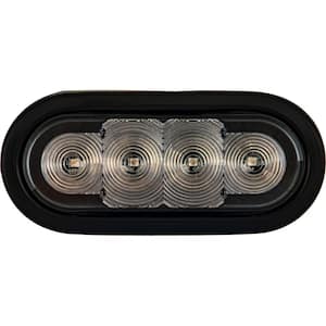6 in. LED Oval Strobe Light with Amber/Blue LEDs and Clear Lens