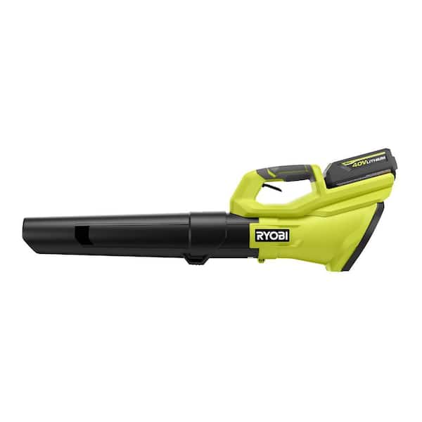 RYOBI - 40V 120 MPH 550 CFM Cordless Battery Leaf Blower With 4.0 Ah Battery and Charger