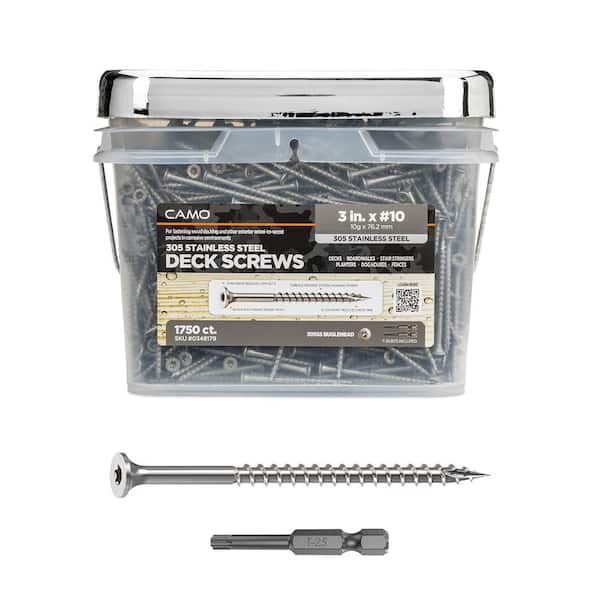 3 in. #10 305 Stainless Steel Premium Star Drive Bugle-Head Deck Screws (1750-Count)