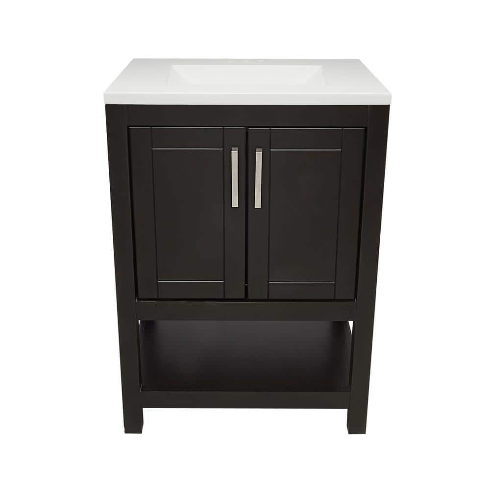 Ella Taos 25 in. W x 19. in D. x 36 in. H Bath Vanity in Espresso with ...