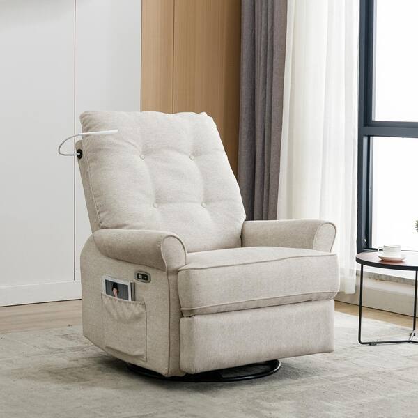 Cream swivel recliner chair sales