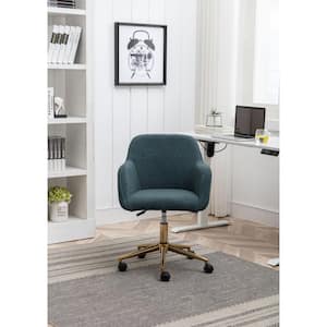 Green Fabric Home Office Chair Task Chair, Swivel Chair Executive Accent Chair with Arms Adjustable Height and Wheels