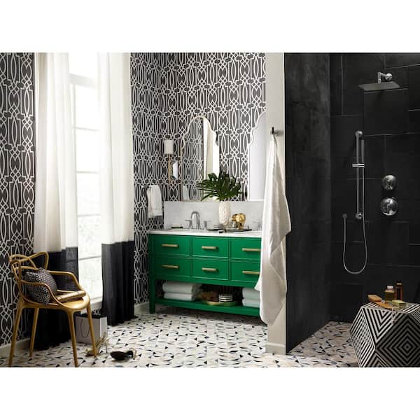 Doux 8 in. Widespread 2-Handle Bathroom Faucet Trim Kit in Chrome (Valve Not Included)