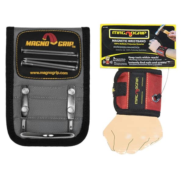 Magnetic Wristband and Magnetic Hammer Holster Set (2-Pack)