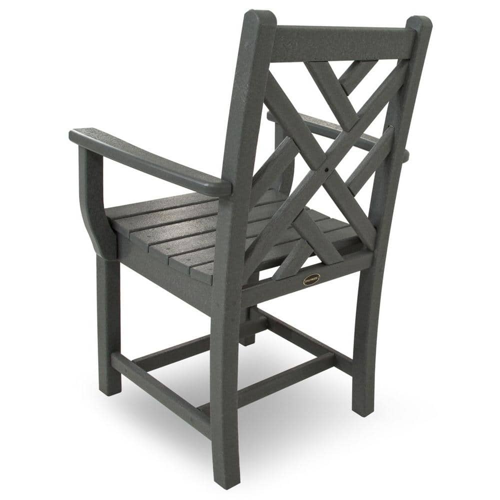 Slate Grey Chippendale Outdoor Dining Arm Chair