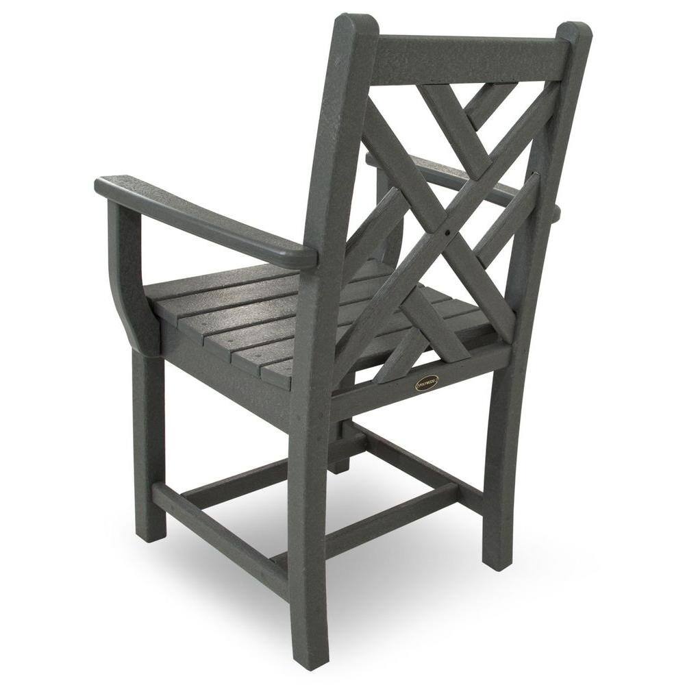 Slate Gray 4-Person Polywood Chippendale Dining Set
