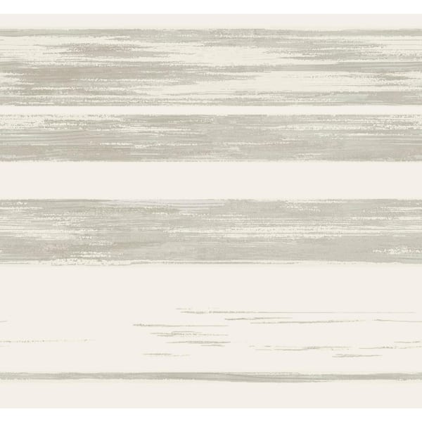 York Wallcoverings Ronald Redding White and Grey Horizontal Dry Brush Paper Unpasted Matte Wallpaper (27 in. x 27 ft.)