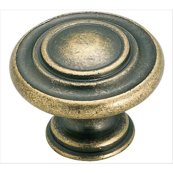 Amerock Inspirations 1-5/16 in. (33 mm) Weathered Brass Round Cabinet Knob