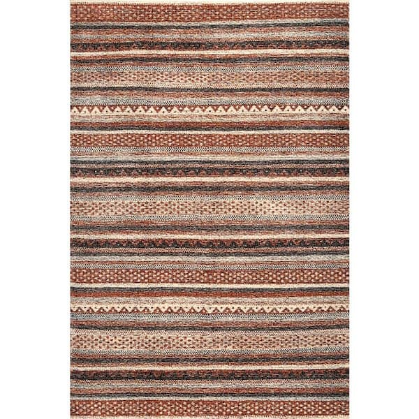 nuLOOM Laverne Soutwestern Striped Brown 5 ft. x 8 ft. Area Rug