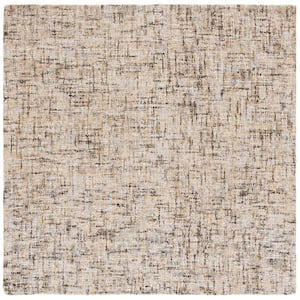 Abstract Beige/Gold 6 ft. x 6 ft. Marle Square Area Rug