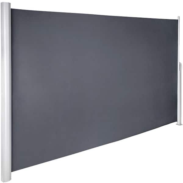 VEVOR 118 in. W x 63 in. H Retractable Side Awning Patio Screen Privacy Screen for Outdoor, Gray