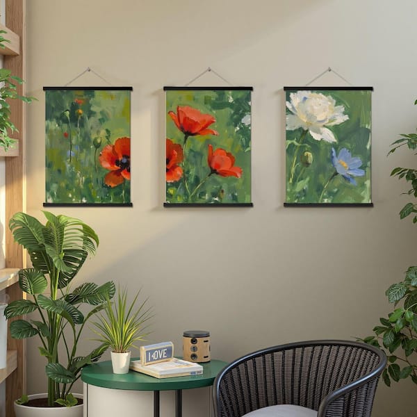 Dovelina Black Framed Prints Canvas Poster Art Print Wall Art 24 in. x 16 in. (Set of 3)