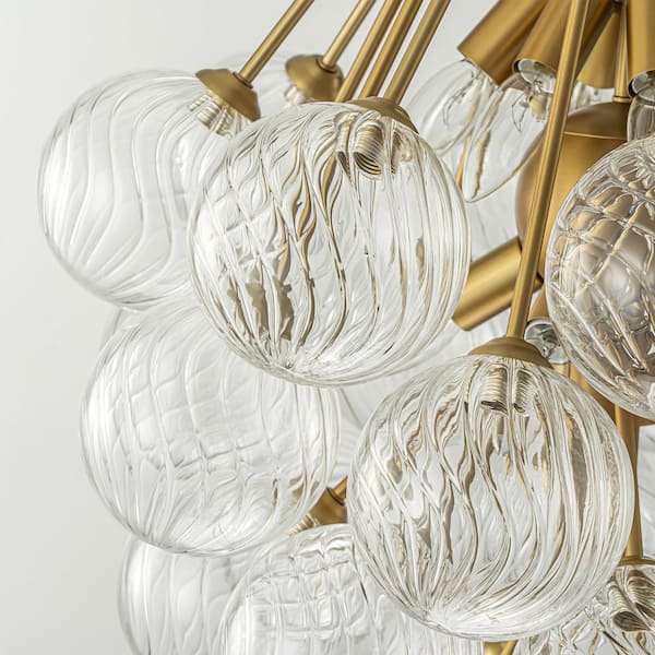 RRTYO Newlin 12-Light Mid-Century Modern Gold Sputnik Chandelier