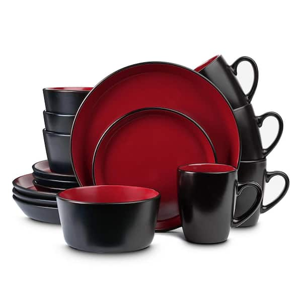 STONE LAIN Stone Lain Zora 16-Piece Dinnerware Set Porcelain, Service For  4, Black BLB0461-B010002 - The Home Depot