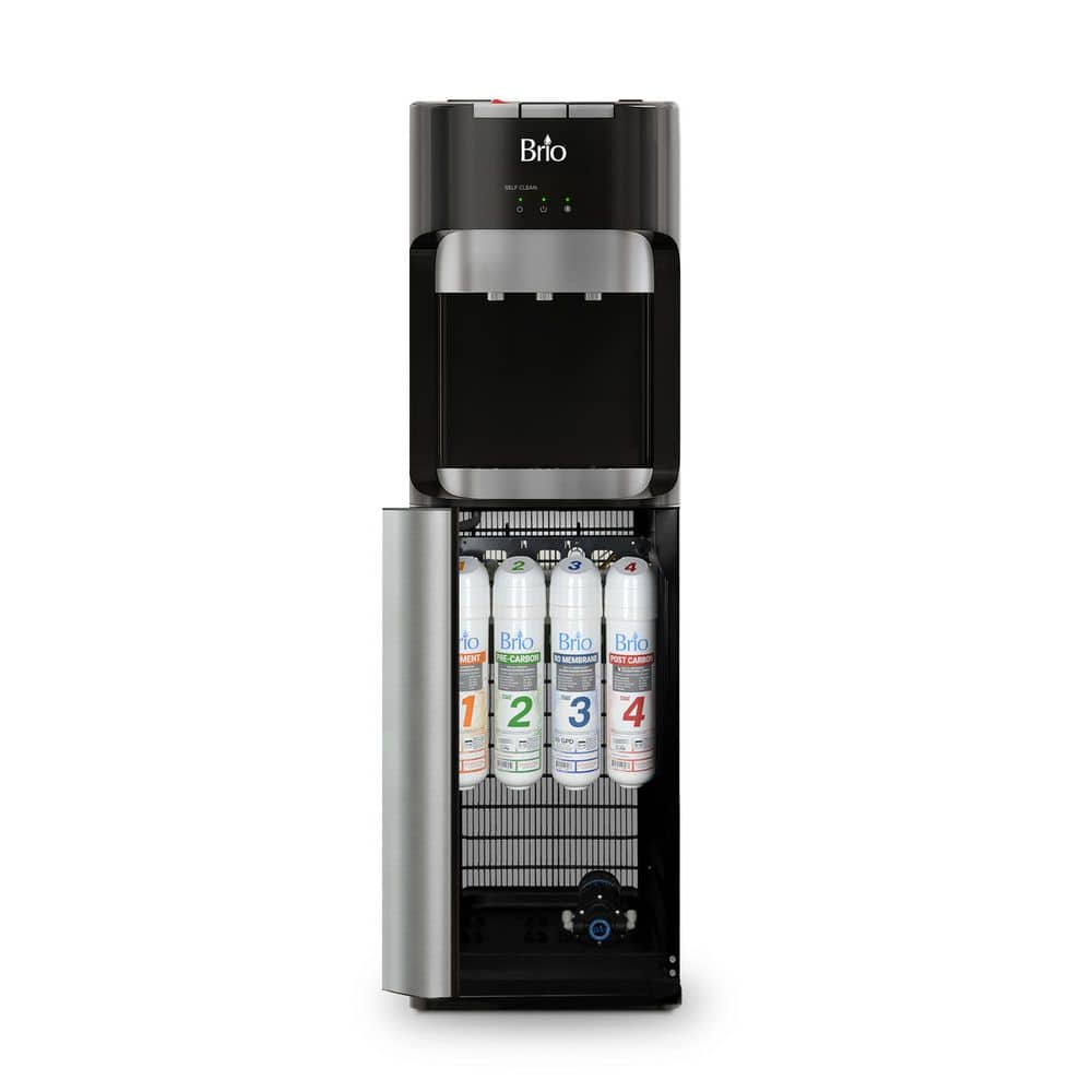 Brio Black and Silver Bottleless Electric Water Dispenser with Filter