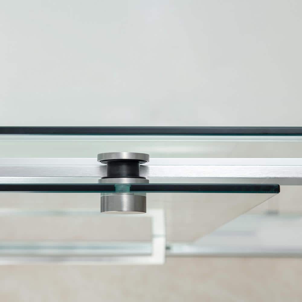 60" Brushed Nickel Frameless Sliding Shower Door with Clear Glass