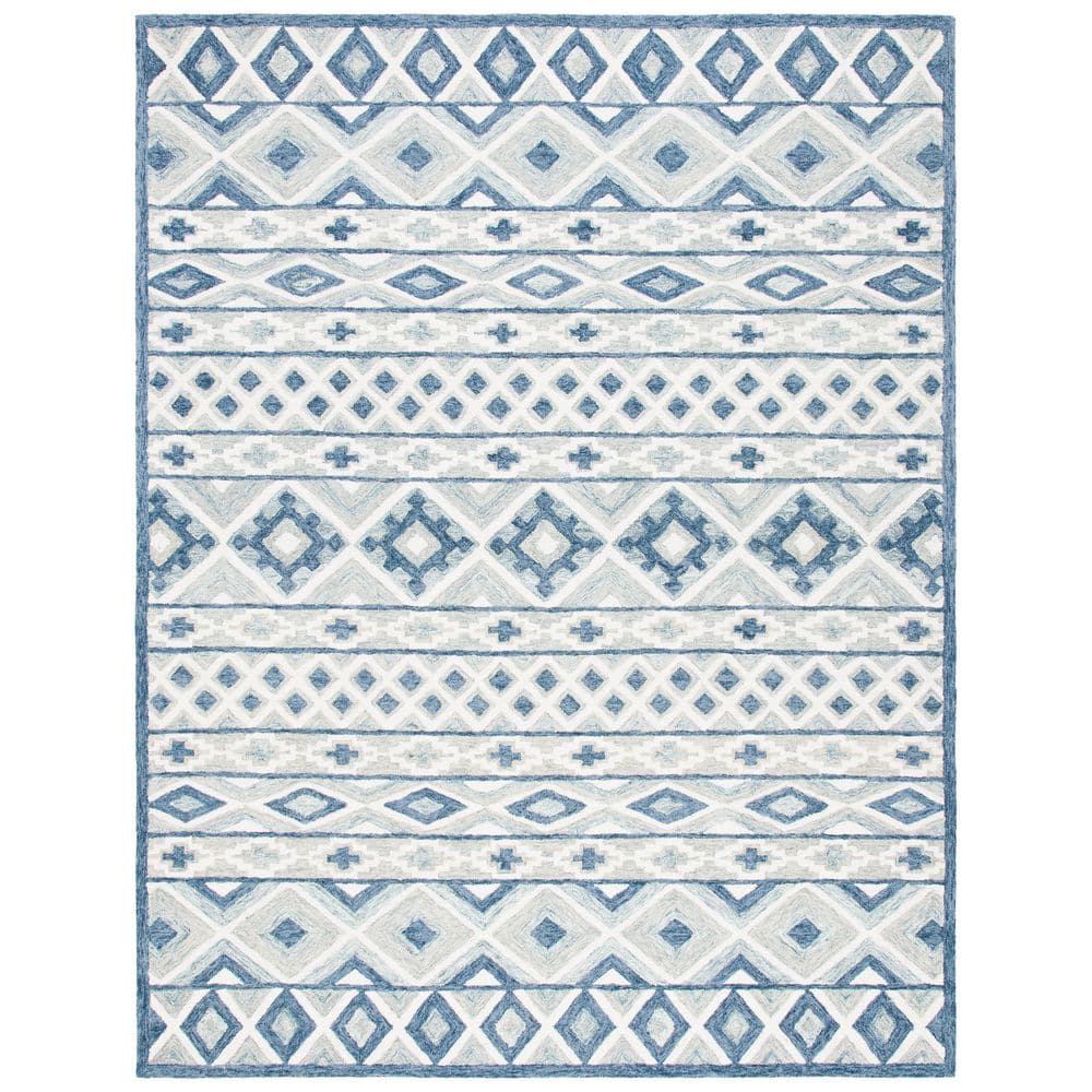 Roslyn 8 ft. x 10 ft. Blue/Gray Striped Diamond Area Rug price history on PriceWatchPro