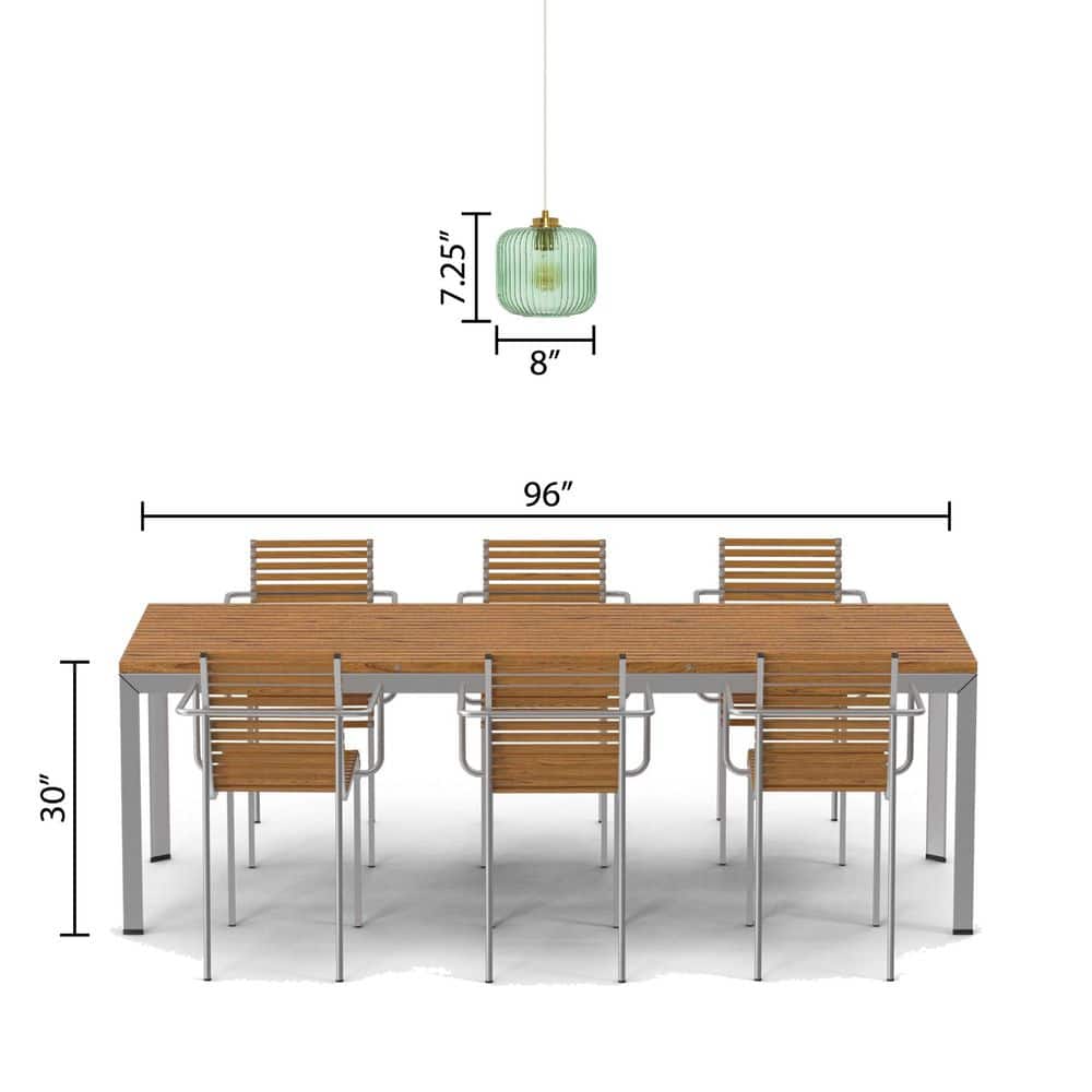 Green Glass Globe Pendant Light with Brushed Gold Finish